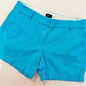 NWOT J. Crew Turquoise Chino Shorts Front And Back Pockets Size 6